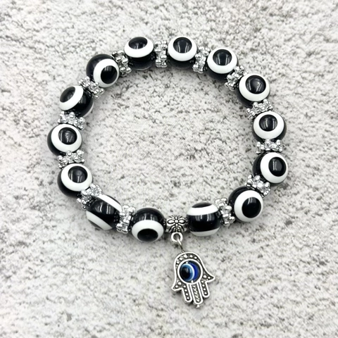 Boho Legierung Harz Böser Blick Perlen Armband Für Damen Hamsa Hand Schmetterling Elefant Eule Charm Elastisch Schutz Schmuck