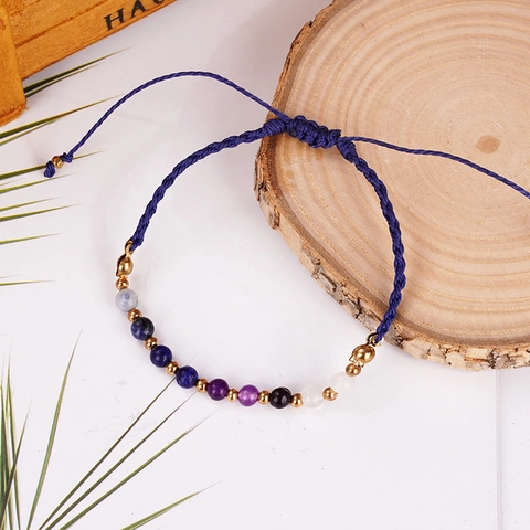 Boheemse Handgeweven Gevlochten Touw Armband Met Natuursteen Kralen Verstelbare Sieraden Veelkleurige Kralen Handsieraden Voor Dames