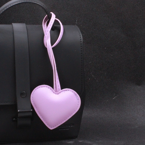 Portachiavi in Pelle Imbottita a Forma di Cuore Ciondolo per Borsa Minimalista Accessorio per Anello Chiave Auto per Decorazione Zaino Regalo di Moda