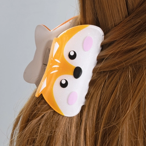 Süße Tier Haarklammern Aus Acryl Für Damen Mädchen Panda Fuchs Shiba Inu Cartoon Haarschmuck Glitzer Rutschfeste Haarklammern