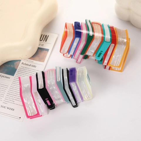 Kreatives Buchstapel-Design Haarkralle Acryl Regenbogen Haarklammer Große Haifisch-Clip Künstlerischer Kopfschmuck Für Damen Geschenk