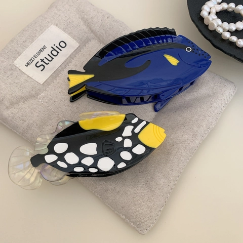 Pinza per Capelli in Acetato Pesce Tropicale Serie Oceano Stile Dory Blu per Donna Accessori per Capelli Alla Moda
