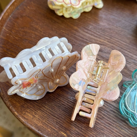 Molletta per Capelli in Acetato a Forma di Conchiglia e Stella Marina Con Perle Artificiali Accessori Moda Capelli Donna