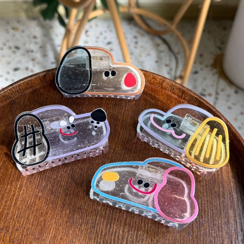 Süßer Cartoon Welpe Hund Acryl Haarkralle Clip Glitzer Pailletten Große Haifischspange Für Damen Mädchen Koreanischen Stil Haarschmuck