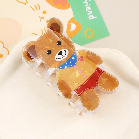 Cartoon Bär Haarkralle Acryl Niedliche Tier Haarspange Für Damen Täglich Haarstyling Zubehör Valentinstag Geschenk