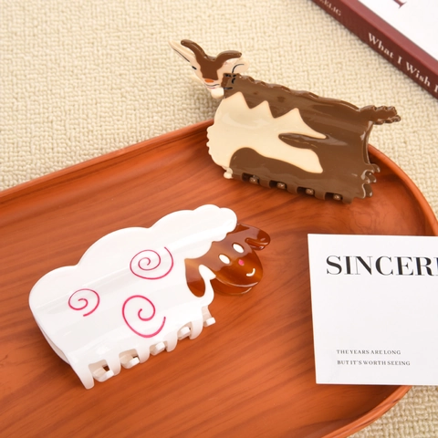 Acetate Cartoon Animal Hair Claw Clips Cute Sheep Cow Pattern Large Hair Clamps For Women Thick Hair Styling Accessories