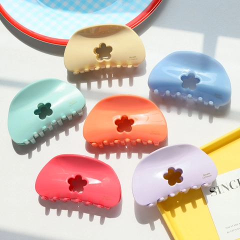 Grandi Mollette per Capelli in Acetato Con Fiori Traforati Pinza a Squalo Accessori Capelli Francesi per Donna Fermaglio Dolce