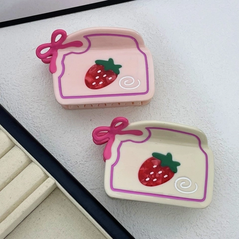 Dolce Molla per Capelli in Acetato a Fragola Con Fiocco Graziosi Accessori per Capelli Pastel per Donne Ragazze