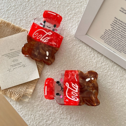 Kreative Acetat Getränkeflasche Haarklammer Süße Cola Form Shark Clip Für Damen Mode Haar Styling Zubehör Geschenk