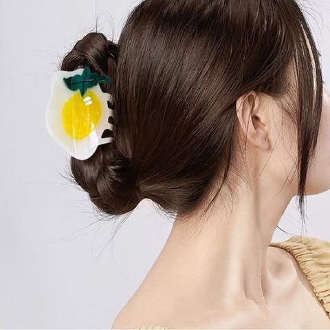 Pinzas para el Cabello de Acetato Creativas con Forma de Comida para Mujer Lindos Clips para el Cabello de Sushi Huevo Caja de Leche Accesorios para el Cabello