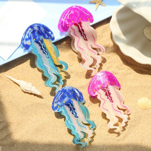 Pinza per Capelli in Acetato Fatta a Mano a Forma di Medusa Tema Oceano Accessori per Capelli Unici per Donna