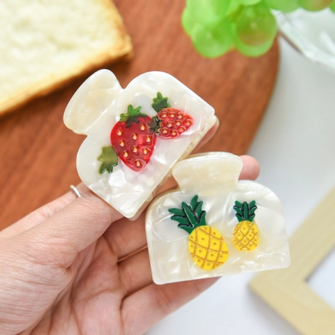 Dolce Molletta per Capelli in Acetato a Forma di Frutta per Donna Fragola Ananas Piccola Clip per Capelli Accessori Moda per lo Styling Quotidiano