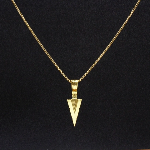 Collar de Colgante de Punta de Flecha Hip Hop Retro para Hombre Aleación Geométrica Collar Punk Vintage para Hombres Regalo