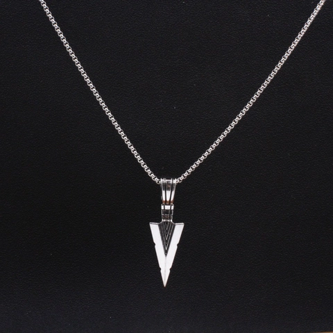 Collar de Colgante de Punta de Flecha Hip Hop Retro para Hombre Aleación Geométrica Collar Punk Vintage para Hombres Regalo