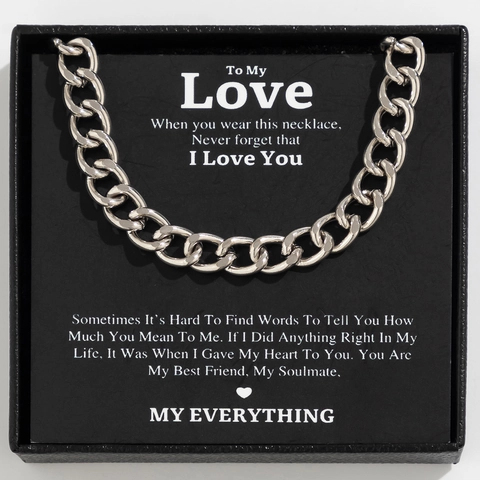 Collar de Cadena de Eslabones Cubanos de Aleación de Plata para Hombre Con Caja de Regalo Premium y Tarjeta de Mensaje Joyería Hip Hop