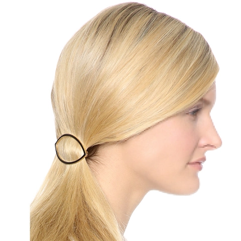 Pinza para el Pelo Elipse Geométrica Minimalista de Aleación para Mujer Vintage Francés Esmaltado Oro Metal Pinza Lateral Joyería