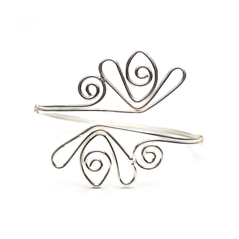 Brazalete de Brazo de Metal Punk con Tulipán para Mujer Ajustable Oro Plata Estilo Bohemio Vintage Joyería Floral Accesorio