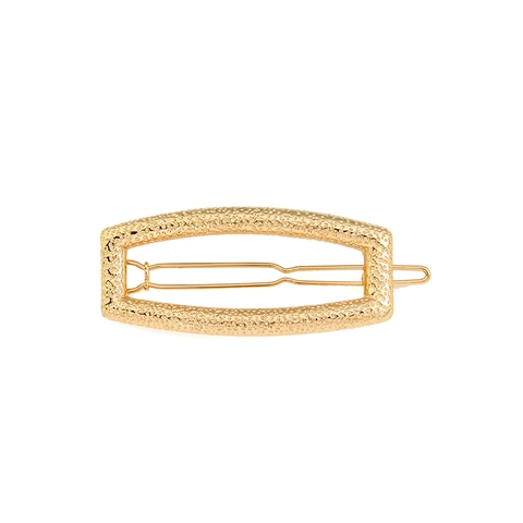 Vintage Geometric Alloy Hair Clips For Women Simple Hollow Hammered Texture Hairpins For Daily Party Hair Accessories