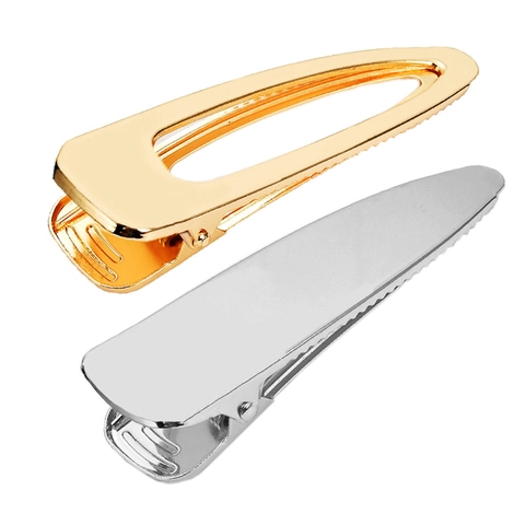 Minimalist Metal Duckbill Hair Clips Vintage Large Brushed Hollow Geometric Alligator Hairpins Gold Silver Hair Accessories