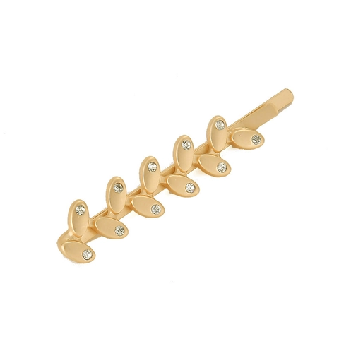 Vintage Gold Legierung Strass Haarspange Blumenblatt Geometrisch Minimalistisch Ins Stil Haarnadeln Hochzeit Schmuck Für Damen