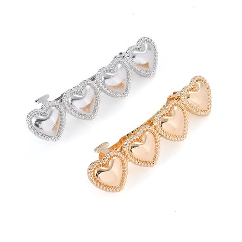 Vintage Zinc Alloy Heart Shape Spring Hair Clip Twisted Border Electroplated Gold Silver Plated Elegant Hair Accessory For Women