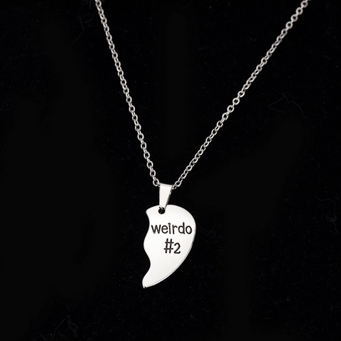 Collana con Pendente a Cuore Puzzle in Lega Acciaio Inossidabile weirdo Big Little Sis Incisa Portachiavi Amicizia Gioielli