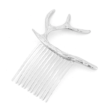 Pettine per Capelli Natalizio con Corna di Cervo in Lega Vintage Stile Foresta per Donna Ragazza Accessori per Capelli