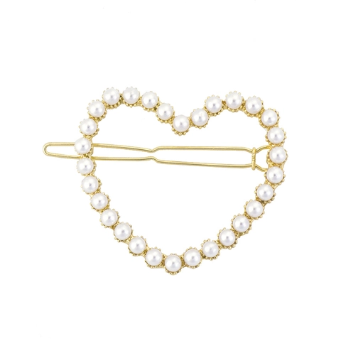 Pinzas para el Cabello de Aleación Geométrica con Perlas Artificiales Elegantes Clips Laterales de Estrella Luna Corazón Triángulo para Mujer Accesorios