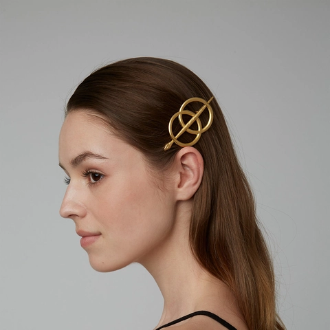 Vintage Legierung Schlangenform Haarstab Geometrisch Ineinandergreifende Ringe Haarnadel Galvanisierter Metall Haarklammer