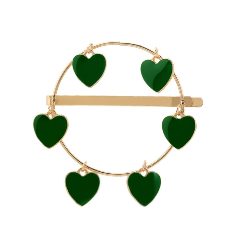 Vintage Legering Emaille Harthanger Ronde Haarspeld Voor Dames Zoete Mode Goud Cirkel Schuifspeldje Haaraccessoire
