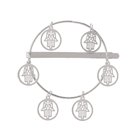 Böhmische Legierung Hohlkreis Hamsa Hand Hängende Haarspange Für Damen Westliche Galvanisierte Metall Haarnadel Ethnische Haarschmuck