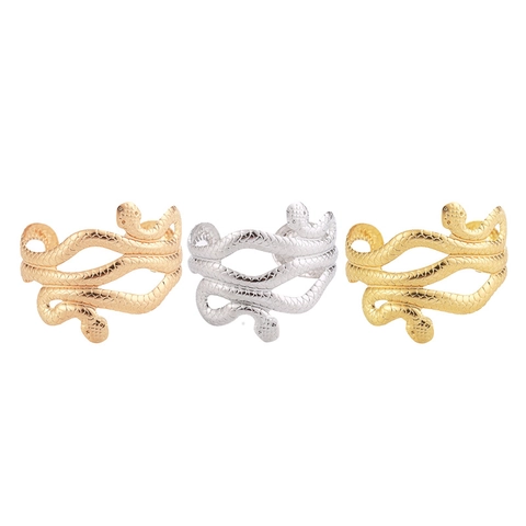 Punk Statement Slang Bovenarmband Open Verstelbaar Legering Slang Arm Cuff Goud Zilver Verguld Boho Sieraden Dames