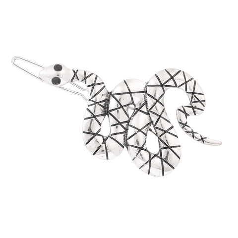 Vintage Alternative Zinklegierung Schlange Form Haarklammer Gold Silber Metall Haarnadel Punk Stil Haarschmuck Für Damen