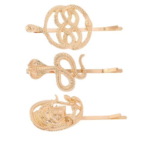 Pinces à Cheveux Serpent en Alliage Doré Vintage Tête de Méduse Design Cobra Épingles à Cheveux Pour Femmes Style Punk Rétro Décoratives