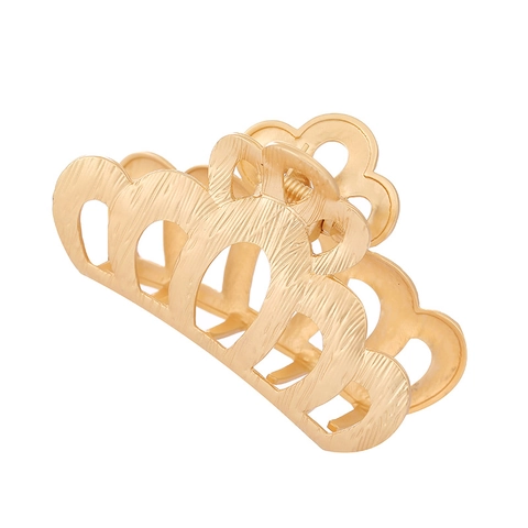 Pinza per Capelli in Lega Geometrica Traforata Grande Corona in Metallo Fermaglio Minimalista Accessori per Capelli Donna
