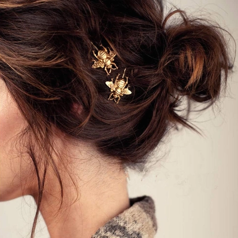 Vintage Legierung Biene Schmetterling Haarnadeln Für Damen Gold Silber Galvanisierte Metall Insekt Haarspangen Kopfschmuck