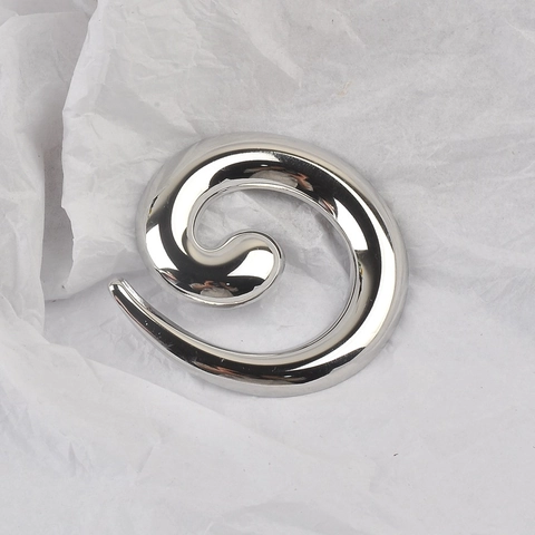 Retro Geometrische Zinklegierung Brosche Für Damen Minimalistische Spirale Herz Schnecke Metallnadel Mode Anzug Mantel Schmuck
