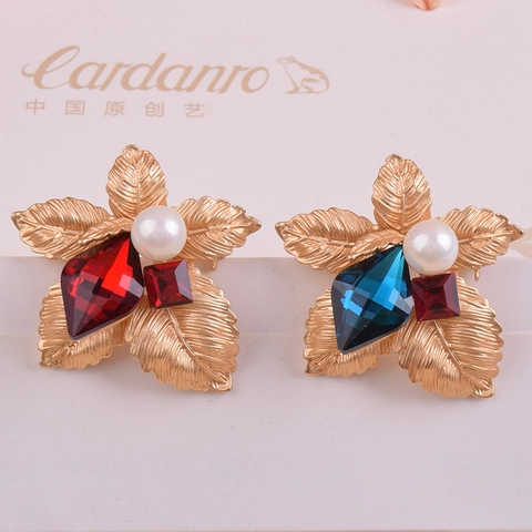 Broche de Flor de Aleación de Cristal de Estilo Coreano Vintage para Mujer Perla Artificial de Lujo Floral Diamantes de Imitación Corsage Accesorios de Ropa Regalo