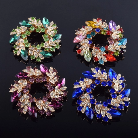 Elegant Alloy Bauhinia Flower Brooch Scarf Buckle With K9 Crystal Rhinestone High-end Fashion Pin For Women Banquet Jewelry