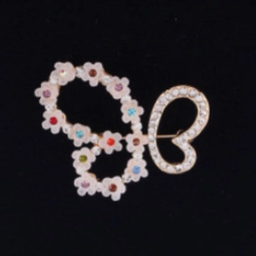 Elegant Alloy Butterfly Brooch For Women Korean Fashion Multi Color Rhinestone Floral Pin Vintage Suits Accessory Jewelry
