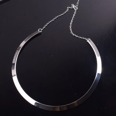 Collana Choker in Metallo Minimalista Stile Punk Harajuku Anello Rigido Regolabile Gioielli da Donna Moderni