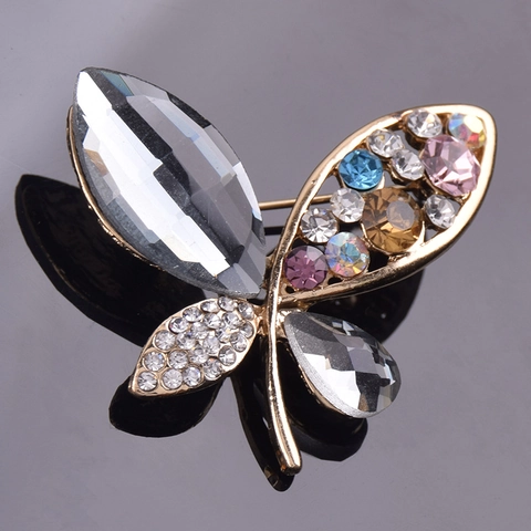 Vintage Luxuriös Legierung Strass Schmetterling Brosche Pin Für Damen Mode Schmetterling Form Kleidung Schmuck Zubehör Für Hochzeit Party