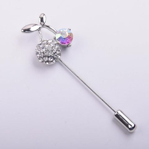 Eleganter Legierung Kirsche Frucht Anstecknadel Brosche Für Damen Hochzeit Party Strass Kristall Eingelegt Hochwertige Reversnadel