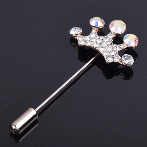 Elegante Spilla a Forma di Corona in Lega con Strass e Perla Artificiale per Matrimonio Sposa Donna Spilla ad Ago Lungo Regalo