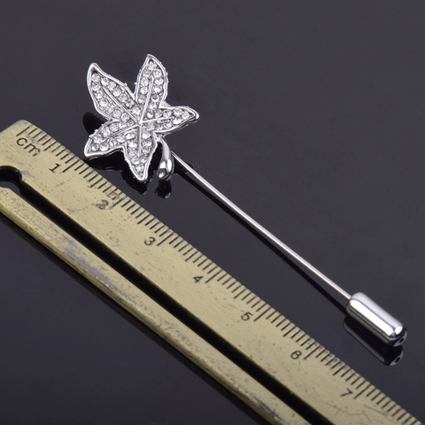 Spilla a Foglia di Acero Stile Coreano in Lega Con Strass Cristallo Elegante Gioiello per Matrimonio Accessorio per Abito Donna