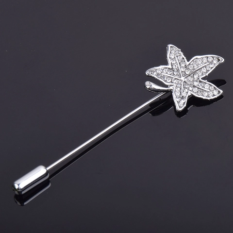 Spilla a Foglia di Acero Stile Coreano in Lega Con Strass Cristallo Elegante Gioiello per Matrimonio Accessorio per Abito Donna