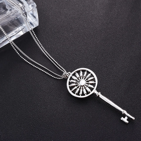 Vintage Luxus Schlüssel Anhänger Pulloverkette Mit Kunstperle Zirkonia Legierung Lange Halskette Für Damen Party Hochzeit Schmuck Zubehör