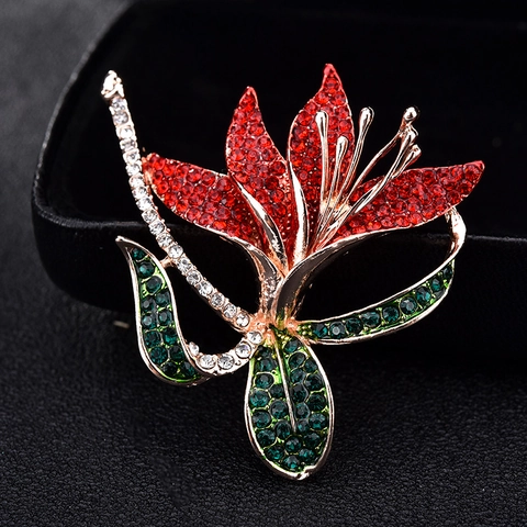 Elegante Broche de Flor de Narciso de Aleación con Diamantes de Imitación Cristal Floral para Mujer Accesorios Ropa Banquete Boda Regalo