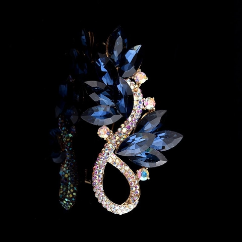 Luxuriöse Legierung Blatt Brosche Mit Glitzernden Strass Und Kristall Vintage Floral Reversnadel Für Damen Mode Schmuck Zubehör