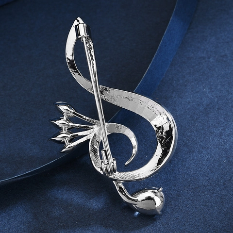 Spilla in Lega con Note Musicali e Strass per Uomo Donna Elegante Chiave di Violino Corsage per Abiti Cappotti Gioielli Regalo